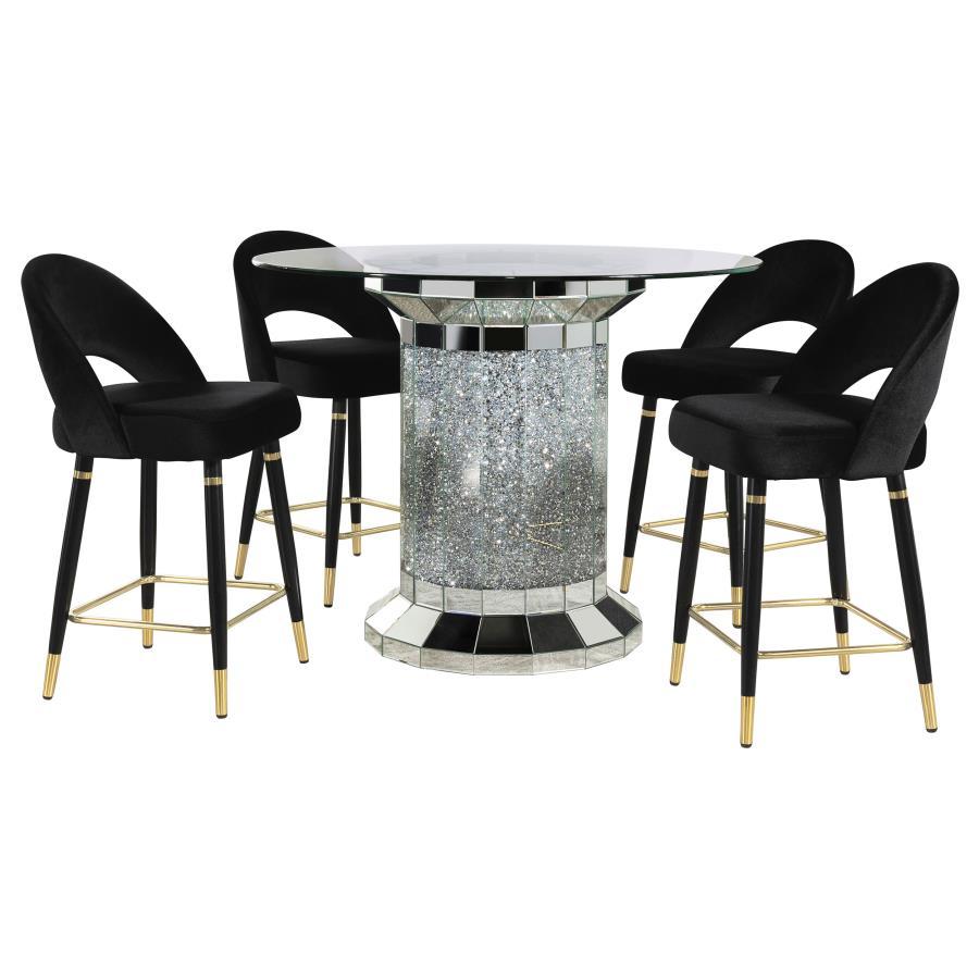 Ellie - Mirrored Counter Height Dining Table Set 5 Piece Dining Room Sets by CoasterElevations - Walls Furniture & Mattress