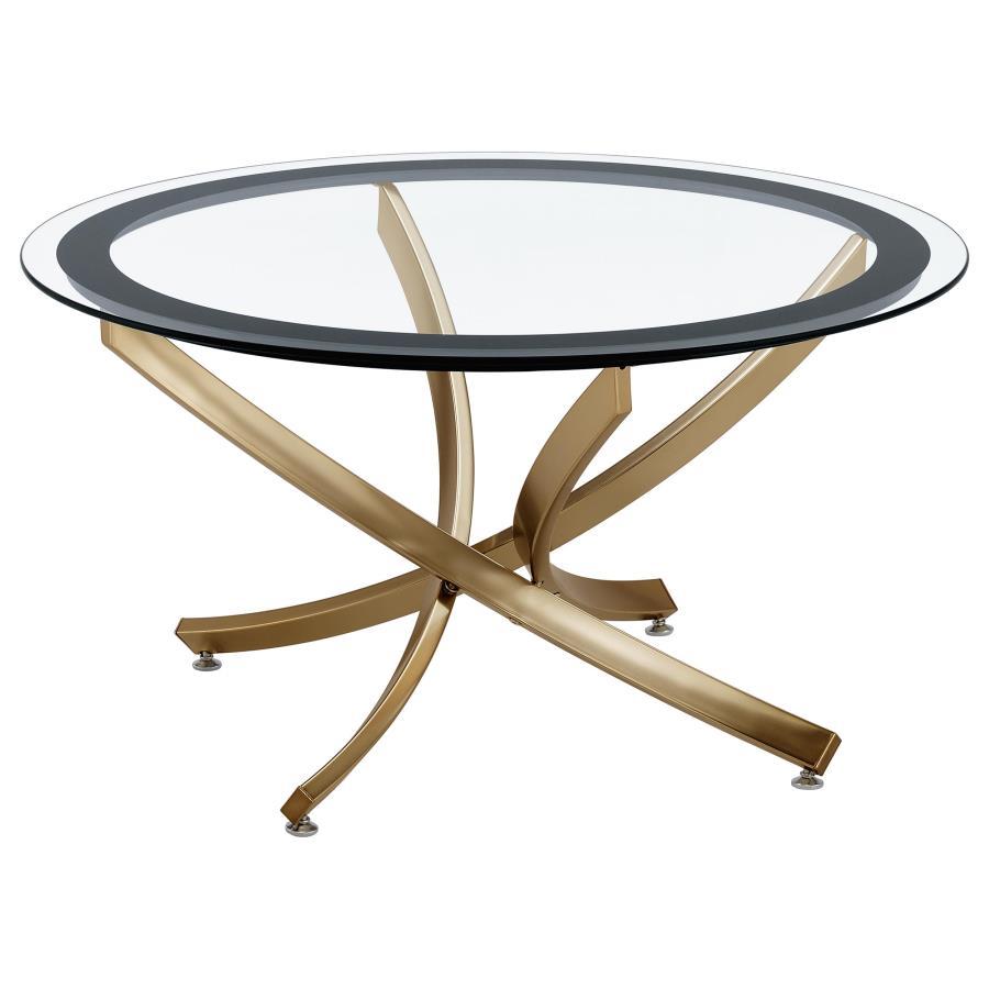 Brooke - Round Glass Top Coffee Table Set Table Sets by Coaster Fine Furniture - Walls Furniture & Mattress