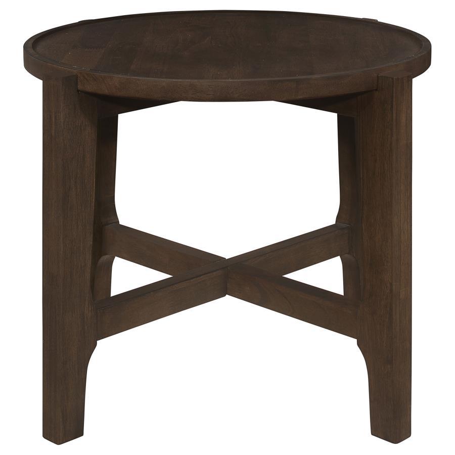 Cota - Round Solid Wood End Table - Dark Brown End Tables by Coaster Fine Furniture - Walls Furniture & Mattress