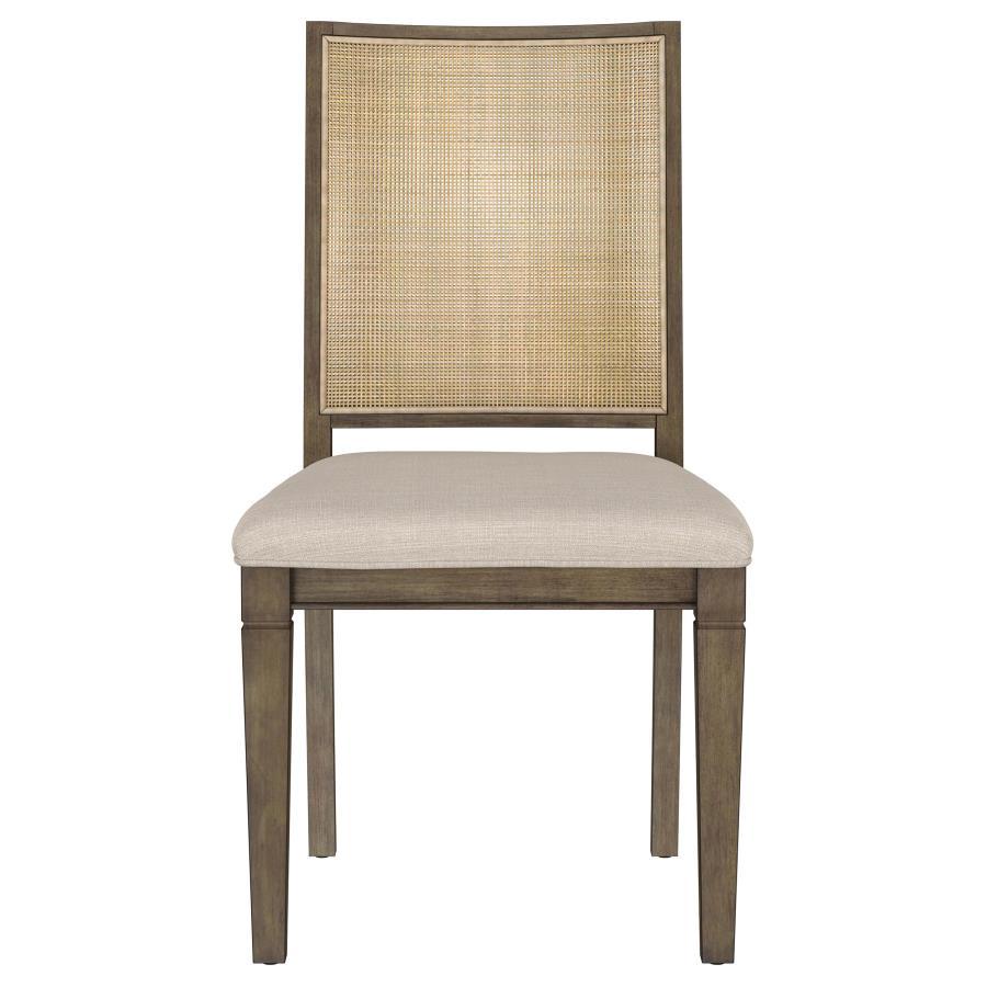 Matisse - Woven Rattan Back Dining Side Chair Brown (Set of 2) - Dark Brown Chair Sets by Coaster Fine Furniture - Walls Furniture & Mattress