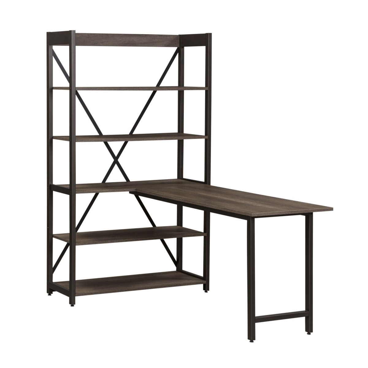 Tanners Creek - 2 Piece Home Office Set (Desk And Bookcase) - Dark Gray 2 Piece Home Office Sets by Liberty Furniture - Walls Furniture & Mattress