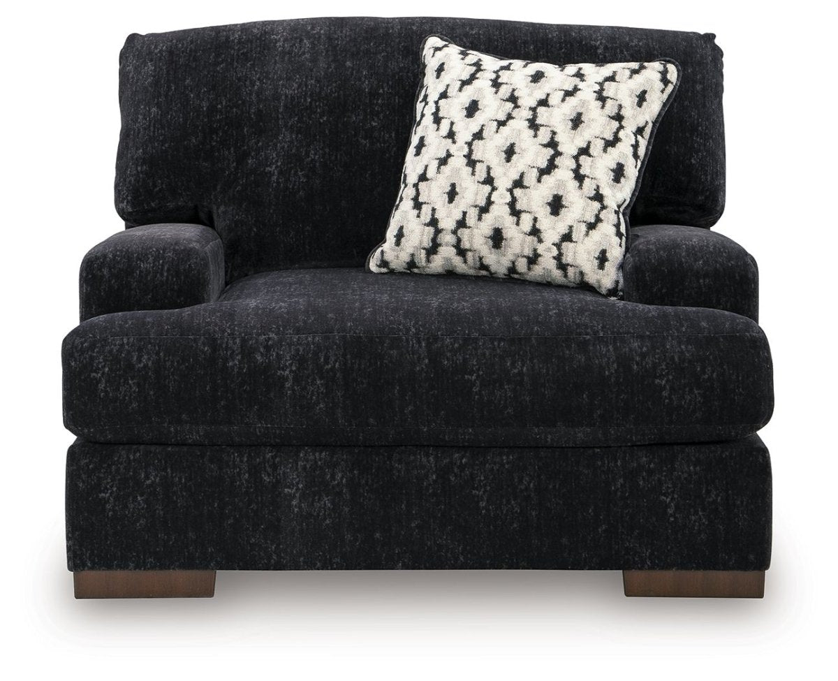 Whitmore Manor - Chair And A Half - Black Pearl Arm Chairs by Benchcraft® - Walls Furniture & Mattress