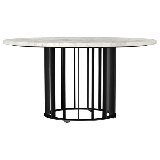 Haven - Round Genuine White Marble Top Table End Tables by Coaster Fine Furniture - Walls Furniture & Mattress
