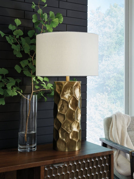 Marshawn - Metal Table Lamp - Gold Finish Table Lamps by Signature Design by Ashley® - Walls Furniture & Mattress