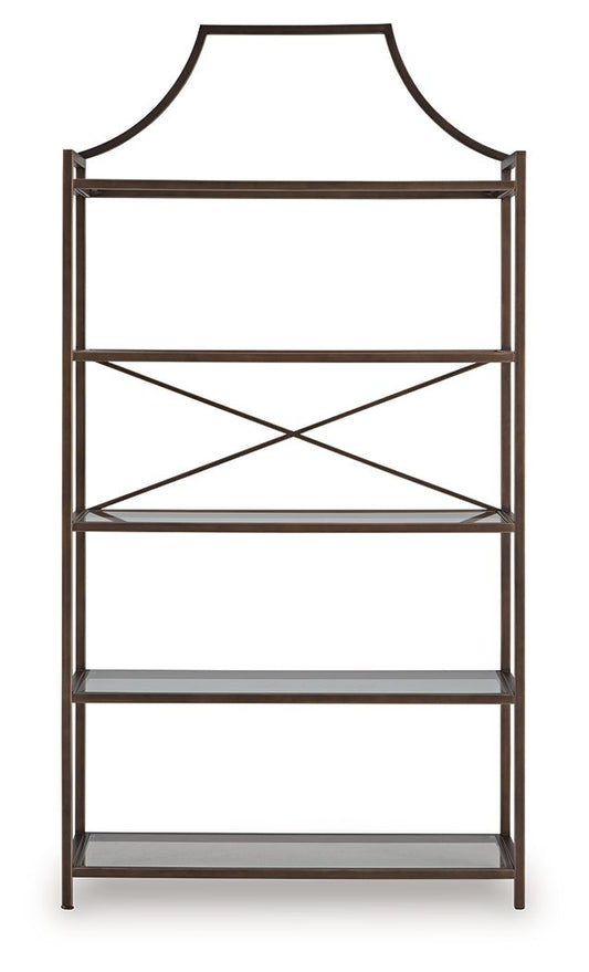 Bernonly - Bookcase - Antique Bronze Finish Etageres by Signature Design by Ashley® - Walls Furniture & Mattress