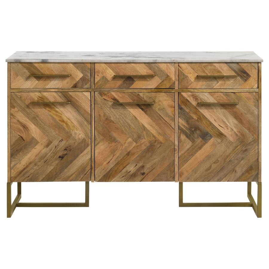Keaton - Marble Top Herringbone Accent Cabinet Accent Cabinets by CoasterElevations - Walls Furniture & Mattress