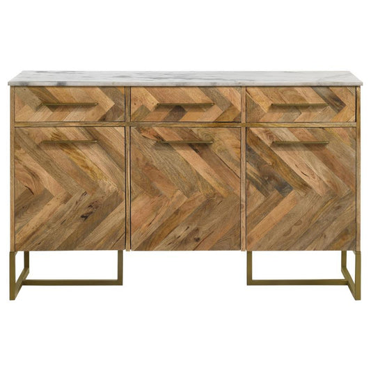 Keaton - Marble Top Herringbone Accent Cabinet Accent Cabinets by CoasterElevations - Walls Furniture & Mattress