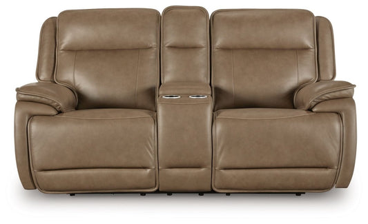 Glencroft - Power Reclining Loveseat With Console / Adjustable Headrest - Sahara Reclining Loveseats by Signature Design by Ashley® - Walls Furniture & Mattress