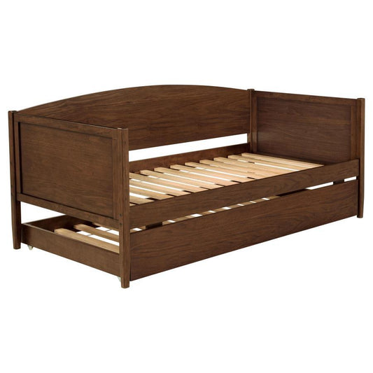 Bozeman - Wood Twin Daybed With Trundle - Medium Walnut Daybeds by Coaster Fine Furniture - Walls Furniture & Mattress