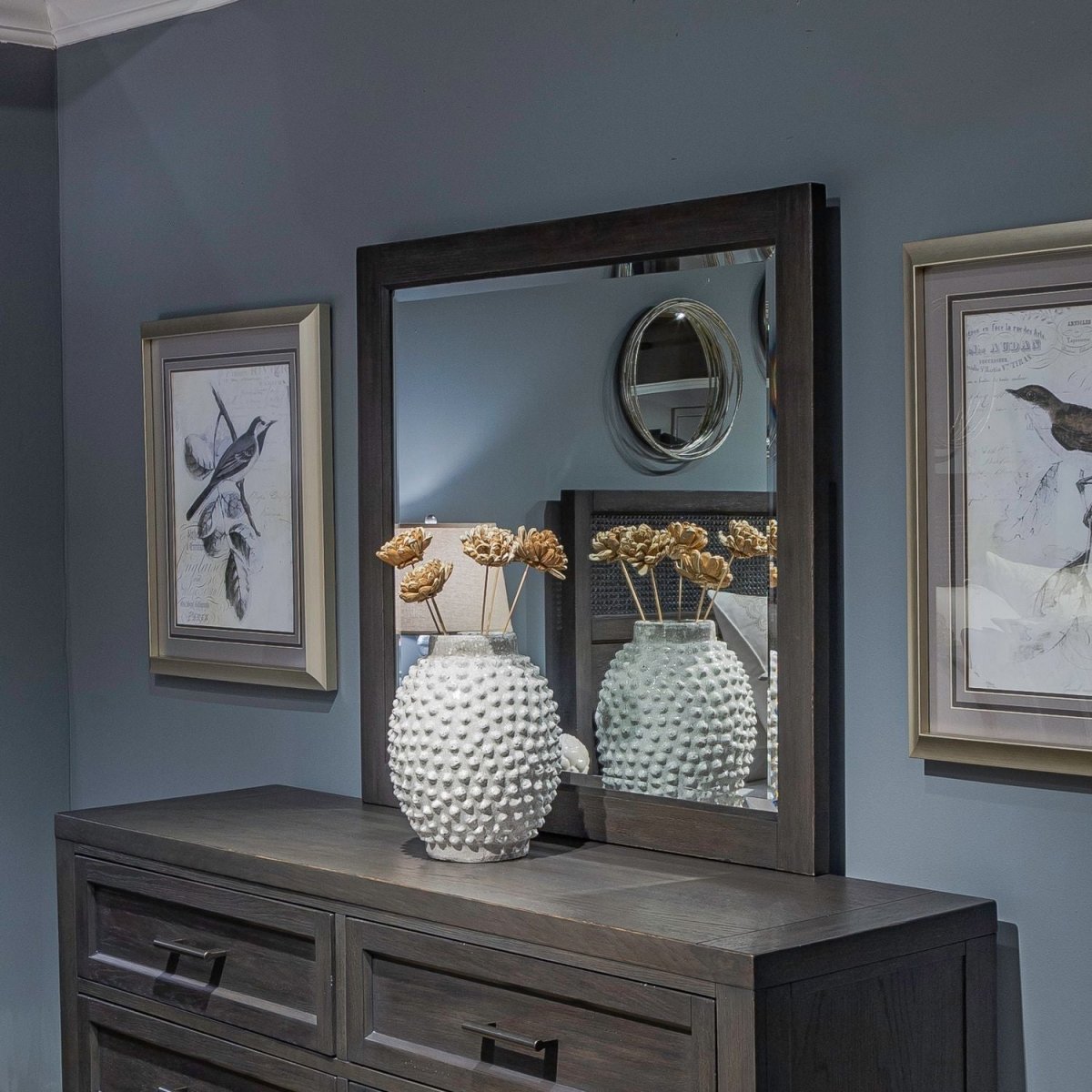 Caruso Heights - Landscape Mirror - Aged Whiskey Mirrors by Liberty Furniture - Walls Furniture & Mattress