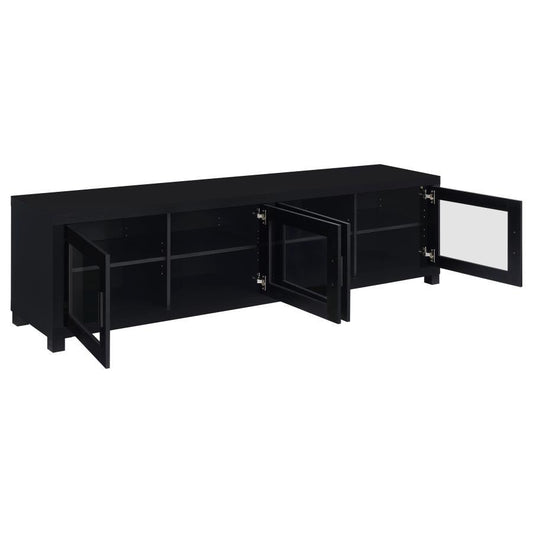 Jupiter - 4 Door Engineered Wood TV Stand - Black TV Stands by Coaster Fine Furniture - Walls Furniture & Mattress