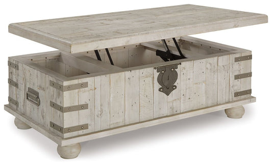 Carynhurst - Lift Top Cocktail Table - White Wash Gray Cocktail Tables by Signature Design by Ashley® - Walls Furniture & Mattress