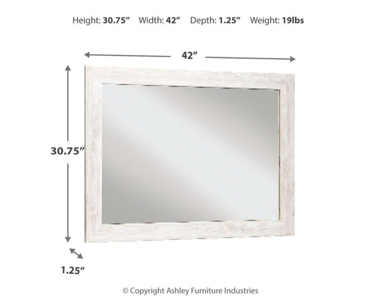 Paxberry - Bedroom Accent Mirror - Whitewash Mirrors by Signature Design by Ashley® - Walls Furniture & Mattress
