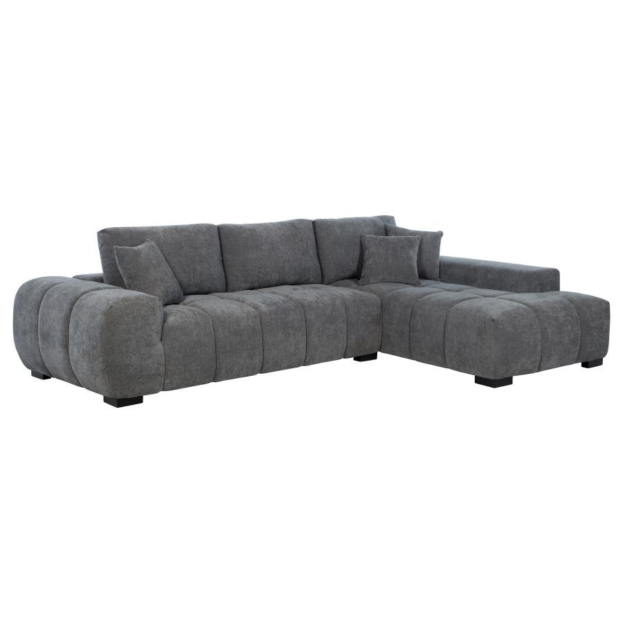 Octavia - Upholstered Sectional Chaise Sofa Stationary Sectionals by Coaster Fine Furniture - Walls Furniture & Mattress
