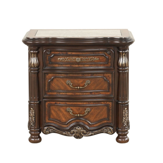 Bella Notte - Nightstand - Mahogany Brown Accent Nightstands by New Classic - Walls Furniture & Mattress