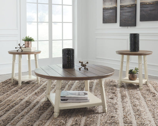 Bolanbrook - Occasional Table Set (Set of 3) - White / Brown / Beige Table Sets by Signature Design by Ashley® - Walls Furniture & Mattress