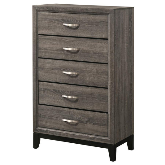 Watson - 5 - Drawer Bedroom Chest - Gray Oak Accent Chests by CoasterEveryday - Walls Furniture & Mattress