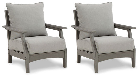 Visola - Lounge Chair w/Cushion (Set of 2) - Gray Chair Sets by Signature Design by Ashley® - Walls Furniture & Mattress