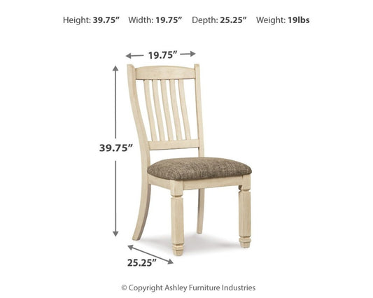 Bolanburg - Dining UPH Side Chair (Set of 2) - Rake Back - Brown / Beige Chair Sets by Signature Design by Ashley® - Walls Furniture & Mattress