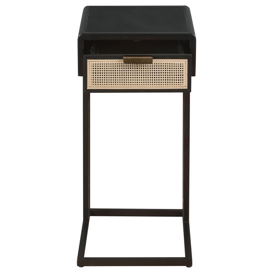 Amherst - 1 - Drawer Radio Weave Cane Metal Side Table Side Tables by Coaster Fine Furniture - Walls Furniture & Mattress