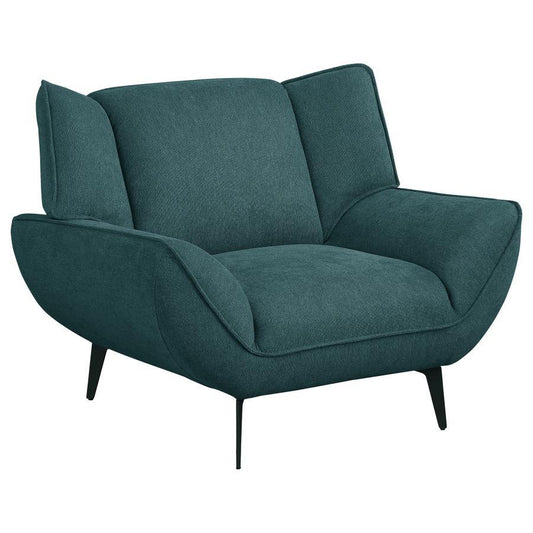 Acton - Upholstered Flared Arm Accent Chair - Teal Blue Arm Chairs by Coaster Fine Furniture - Walls Furniture & Mattress