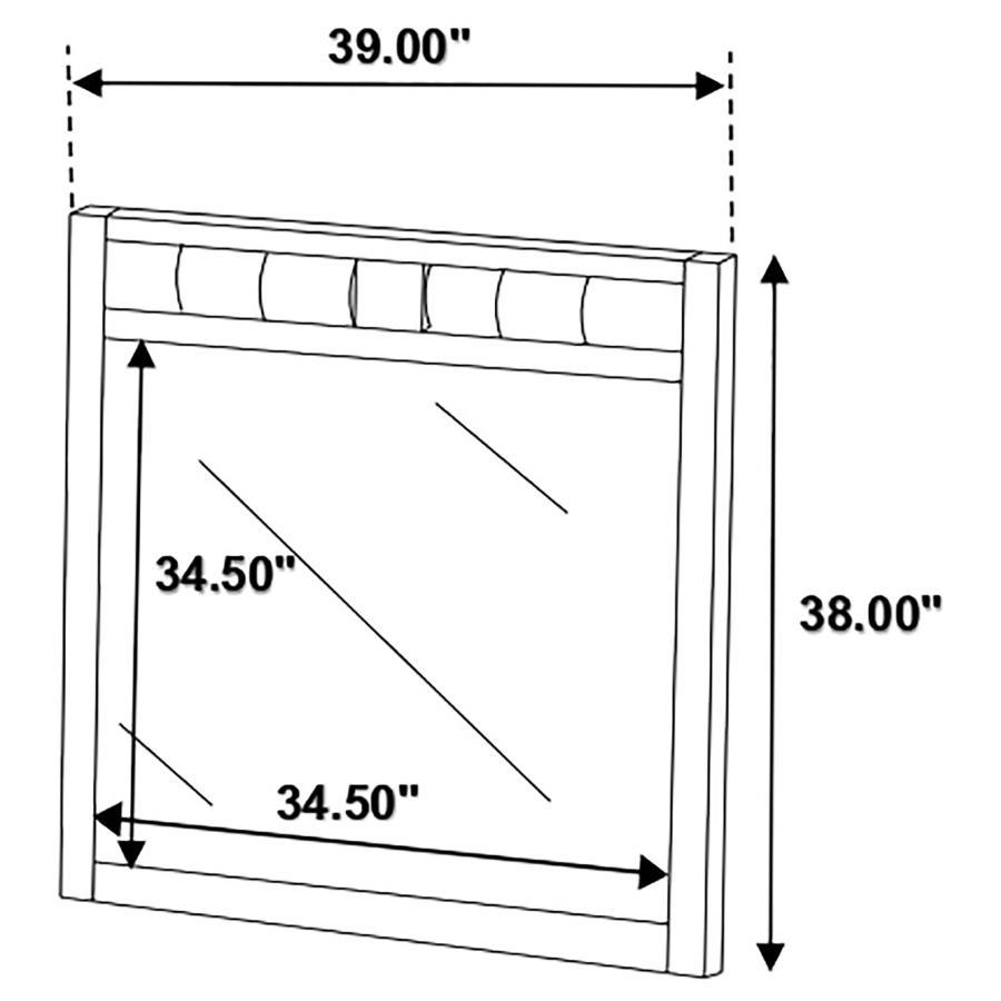 Carlton - Upholstered Rectangular Mirror Bedroom Mirrors by CoasterEveryday - Walls Furniture & Mattress