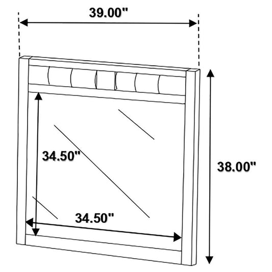 Carlton - Upholstered Rectangular Mirror Bedroom Mirrors by CoasterEveryday - Walls Furniture & Mattress
