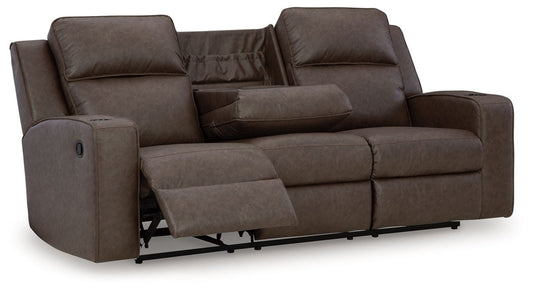 Lavenhorne - Rec Sofa W/Drop Down Table - Granite Reclining Sofas by Signature Design by Ashley® - Walls Furniture & Mattress