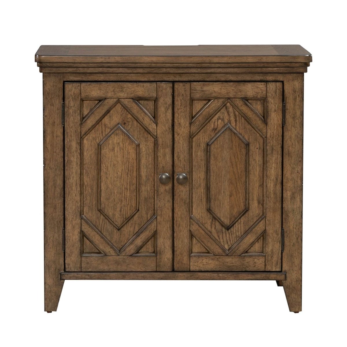 Carolina Park - 2 Door Bedside Chest With Charging Station - Brown Nightstands w/ Charging Stations by Liberty Furniture - Walls Furniture & Mattress