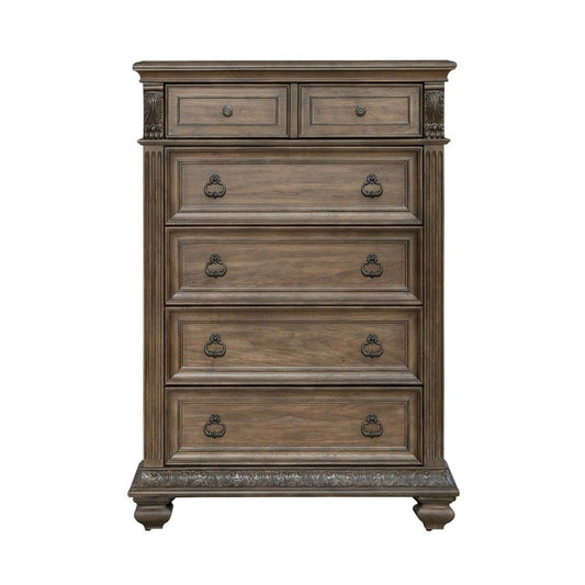 Carlisle Court - 5 Drawer Chest - Medium Brown Accent Chests by Liberty Furniture - Walls Furniture & Mattress