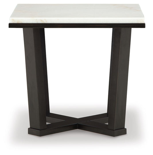 Fostead - Square End Table - White / Espresso End Tables by Signature Design by Ashley® - Walls Furniture & Mattress