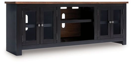 Wildenauer - XL TV Stand With Fireplace Option - Brown / Black TV Stands by Signature Design by Ashley® - Walls Furniture & Mattress