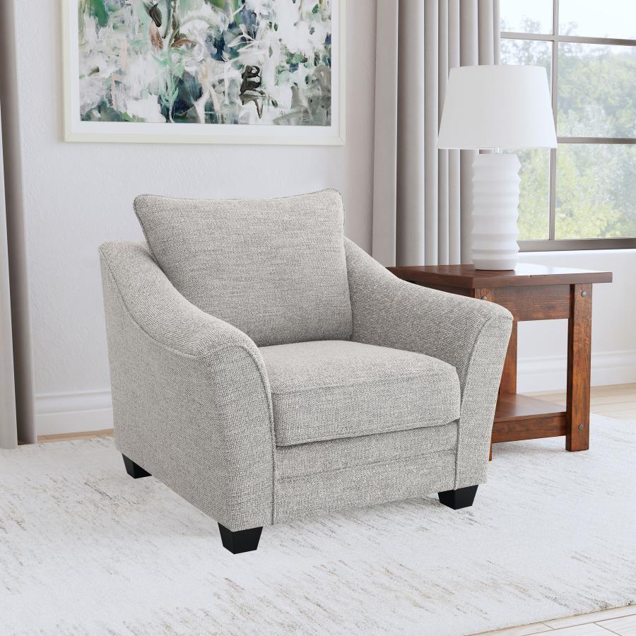Tomkins - Boucle Upholstered Chair - Light Gray Arm Chairs by Coaster Fine Furniture - Walls Furniture & Mattress
