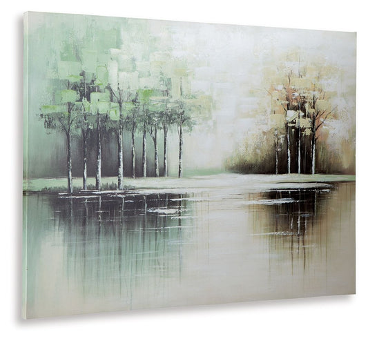 Garlenridge - Wall Art - Green / Tan / White Canvas Art by Signature Design by Ashley® - Walls Furniture & Mattress