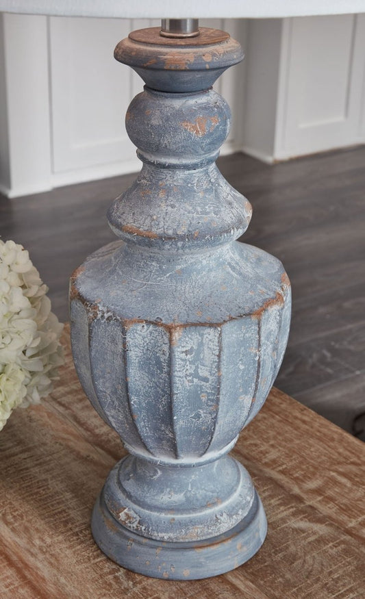 Cylerick - Terracotta Table Lamp - Antique Blue Table Lamps by Signature Design by Ashley® - Walls Furniture & Mattress