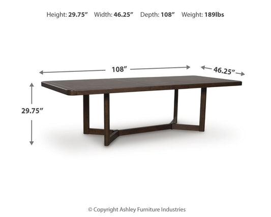 Dilenno - Rectangular Dining Room Extension Table - Dark Brown Dining Tables with Extensions by Signature Design by Ashley® - Walls Furniture & Mattress