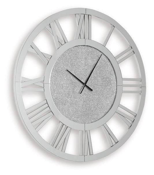 Reinport - Wall Clock - Mirror Wall Clocks by Signature Design by Ashley® - Walls Furniture & Mattress