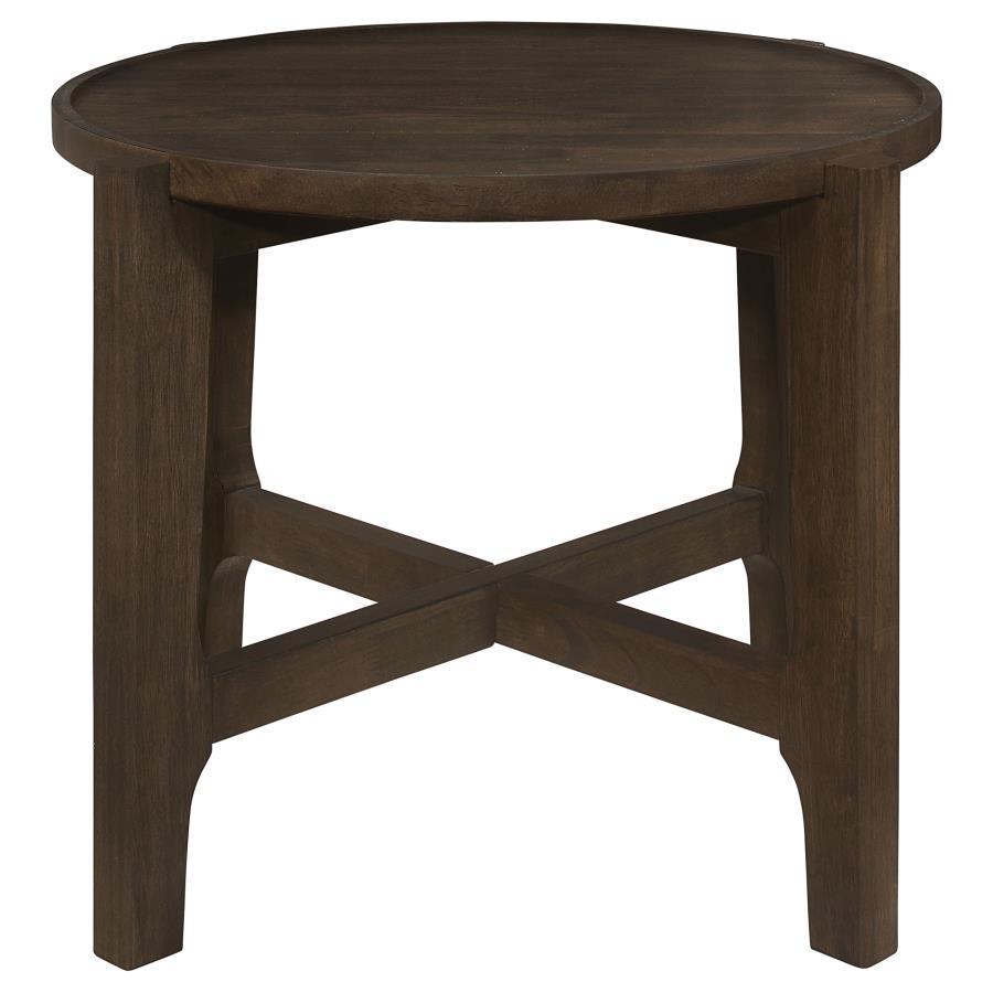 Cota - Round Solid Wood End Table - Dark Brown End Tables by Coaster Fine Furniture - Walls Furniture & Mattress