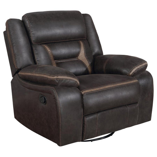 Greer - Upholstered Swivel Glider Recliner Chair Swivel Glider Chairs by CoasterEveryday - Walls Furniture & Mattress