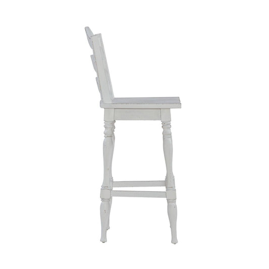 Magnolia Manor - Ladderback Swivel Bar Stool - White Bar Height (28" - 30") by Liberty Furniture - Walls Furniture & Mattress