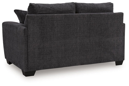 Loreo - Loveseat - Ebony Stationary Loveseats by Benchcraft® - Walls Furniture & Mattress