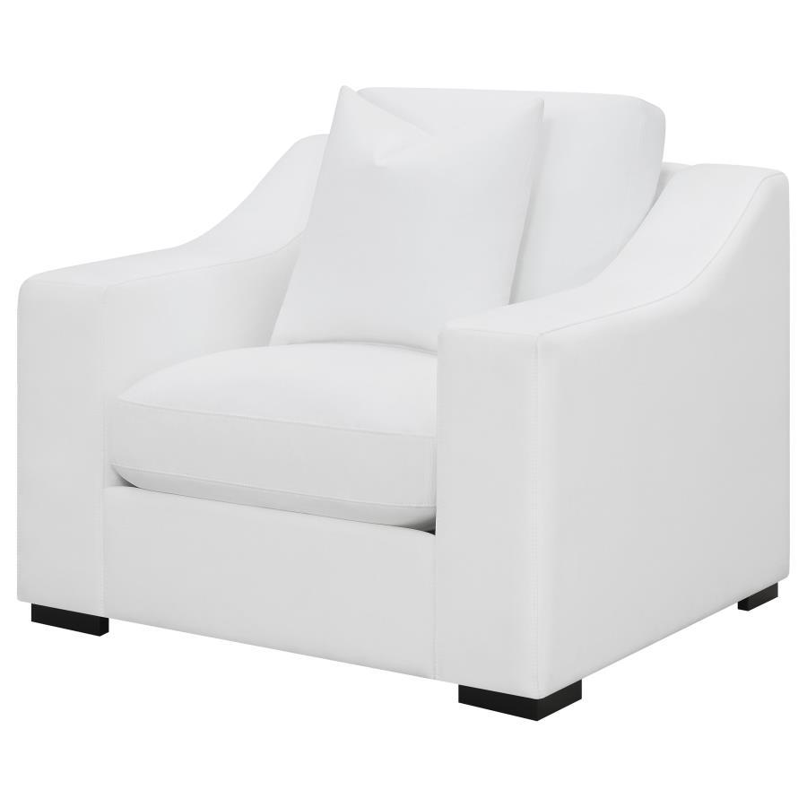 Ashlyn - Upholstered Sloped Arm Accent Chair - White Arm Chairs by CoasterElevations - Walls Furniture & Mattress
