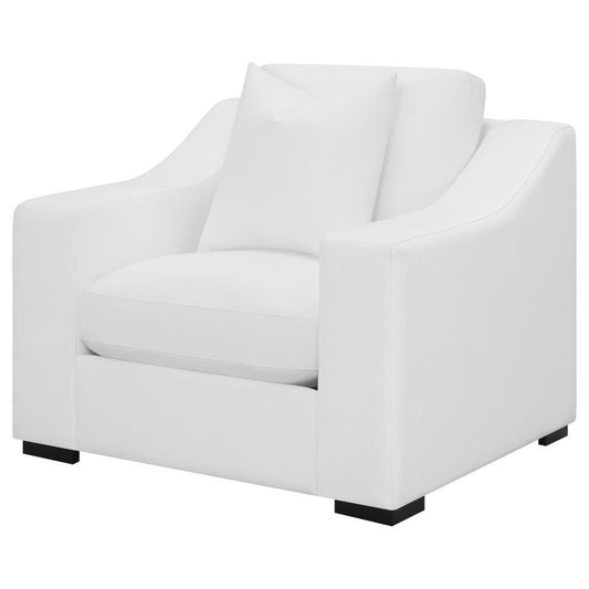 Ashlyn - Upholstered Sloped Arm Accent Chair - White Arm Chairs by CoasterElevations - Walls Furniture & Mattress
