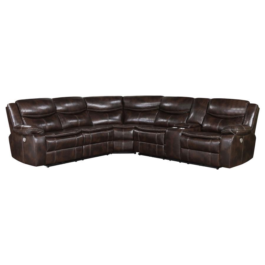 Sycamore - Upholstered Power Reclining Sectional Sofa Reclining Sectionals by Coaster Fine Furniture - Walls Furniture & Mattress