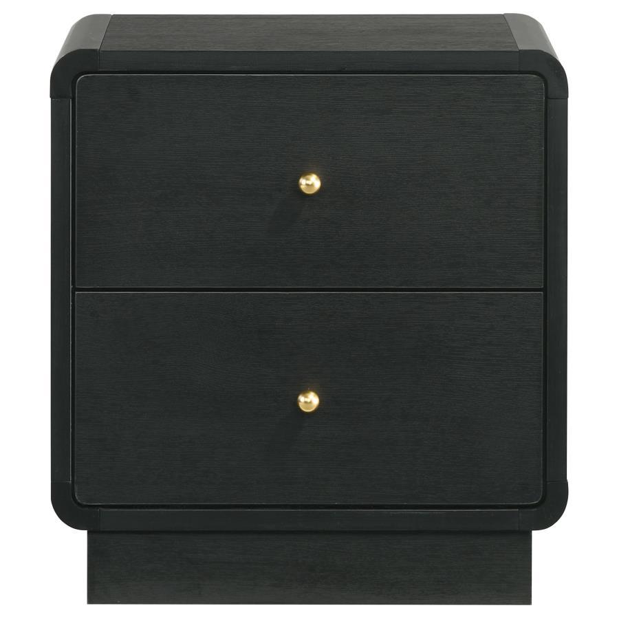 Cavelle - 2 - Drawer Nightstand Bedside Table - Black Accent Nightstands by Coaster Fine Furniture - Walls Furniture & Mattress