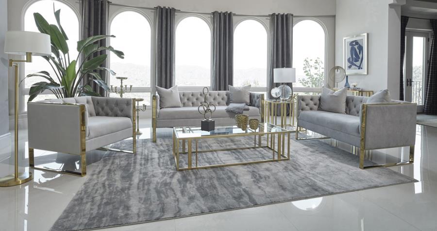 Eastbrook - Velvet Upholstered Tufted Sofa Set Stationary Sofas & Loveseats by CoasterElevations - Walls Furniture & Mattress
