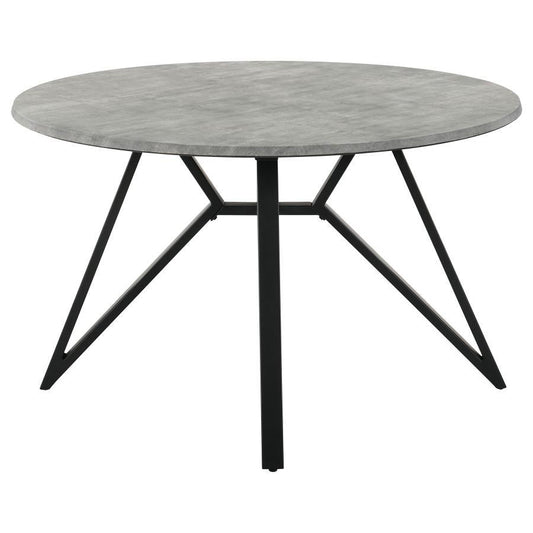 Neil - 5 Piece Round Dining Table Set Concrete - Gunmetal 5 Piece Dining Room Sets by CoasterEveryday - Walls Furniture & Mattress