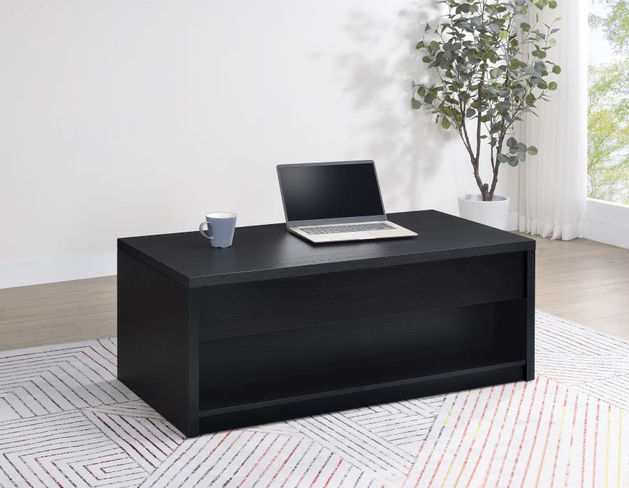 Knapp - Lift Top Cocktail Coffee Table With Dual Drawers - Black Coffee Tables by Coaster Fine Furniture - Walls Furniture & Mattress