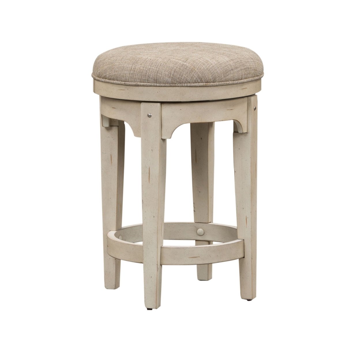 Morgan Creek - Console Swivel Stool - White Counter Height (24" - 27") by Liberty Furniture - Walls Furniture & Mattress