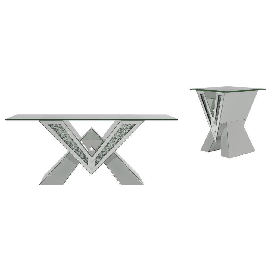 Taffeta - Mirrored Coffee Table Set Table Sets by Coaster Fine Furniture - Walls Furniture & Mattress